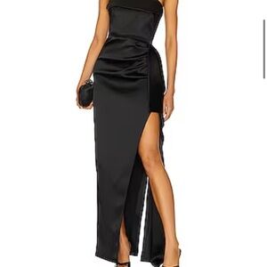 NICHOLAS Black Ruched One Shoulder Cocktail Dress